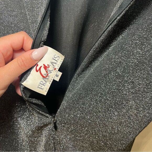 Vintage Em Francais Silver Shimmer Long Dress - Picture 10 of 10